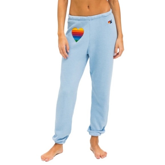 Rainbow Heart Stitch Sweatpants